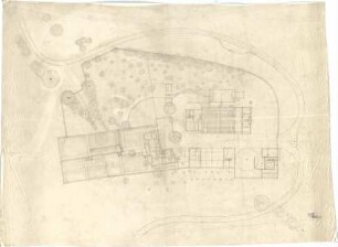 Littmann, Max; Bocksberg; Hofgut, Landhaus - Lageplan m. Grundrissen