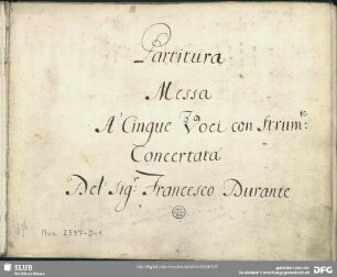 Masses - Mus.2397-D-1 : V (5), Coro, orch