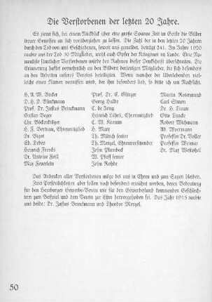 Die Verstorbenen der letzten 20 Jahre.