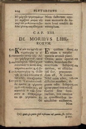 Cap. XIII. De Moribus Liberorum. - Cap. XVI. Epilogus.