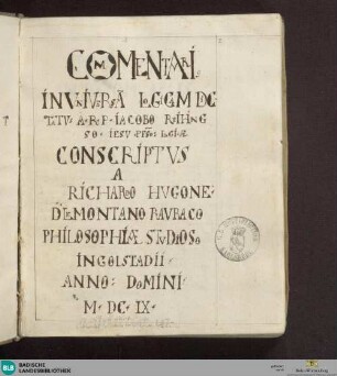 Commentarius in universam logicam - Cod. Ettenheim-Münster 158