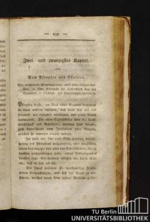 Zweiundzwanzigstes Kapitel. Vom Pfropfen und Okuliren.
