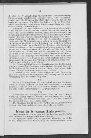 Belegen der Vorlesungen (Zahlungsweise)