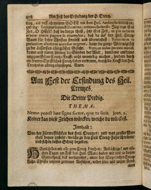 208-217, Am Fest der Erfindung des Heil. Creutzes. Die Dritte Predig