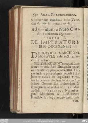 Ad Seculum à Nato Christo Decimum Quintum.