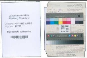 Entnazifizierung Wilhelmine Randelhoff , geb. 10.01.1895 ()