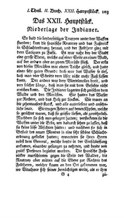 Das XXII. Hauptstück - Niederlage der Indianer.