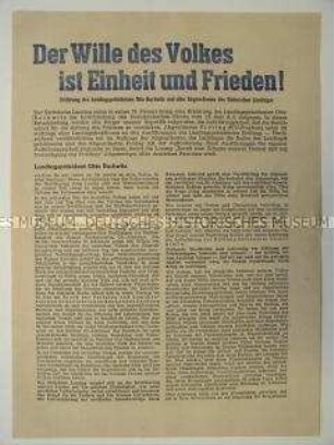 Flugblatt mit Erklärung der Abgeordneten des Sächsischen Landtages zur deutschen Einheit