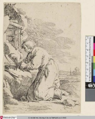 [The Praying Hermit Facing Left; Betender Eremit]