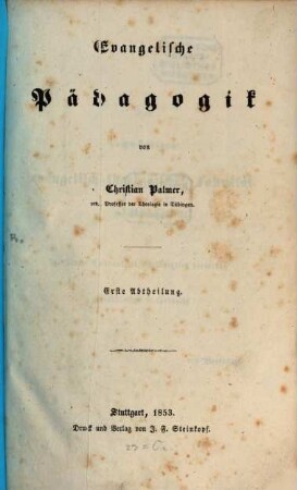 Evangelische Pädagogik, 1