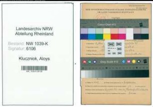 Entnazifizierung Aloys Kluczniok , geb. 03.06.1890 ()