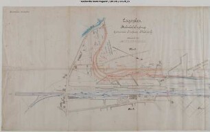 Siegburg, Bahnhof: Lageplan RSE-Bahnhof mit Strecke bis zur Siegbrücke, Staatsbahnhof