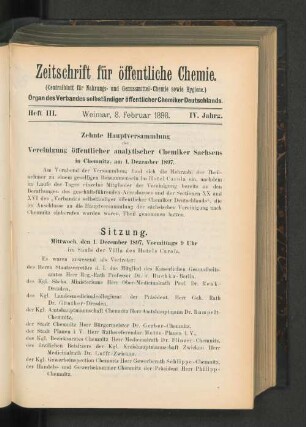 Heft III. Weimar, 8. Februar 1898.