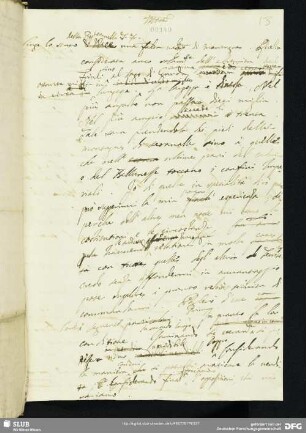 [Faszikel 28: Briefentwurf Bernardo Trevisans bezüglich der Schafhaltung in den Bergen an eine nicht genannte Person]
