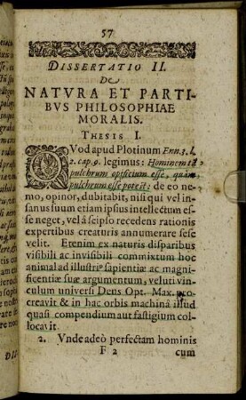 Dissertatio II. De Natura Et Partibus Philosophiae Moralis.