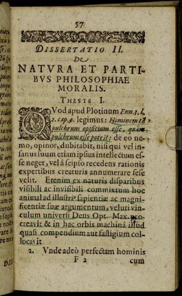 Dissertatio II. De Natura Et Partibus Philosophiae Moralis.