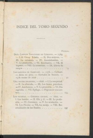 Índice del tomo segundo