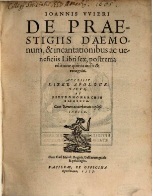 De praestigiis Daemonum ... Libri 6