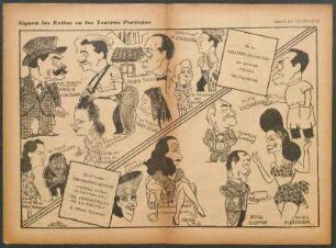 Siguen los Éxitos en los teatros Porteños [Dibujos] : Apuntes de Villanueva