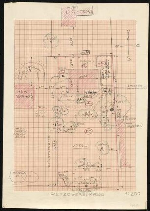 Garten Bisschop, Berlin-Wannsee: Lageplan mit Gartenplan 1:200