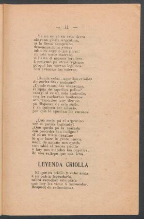 Leyenda criolla