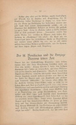 Der hl. Bonifacius und die Herzoge Bayerns seiner Zeit