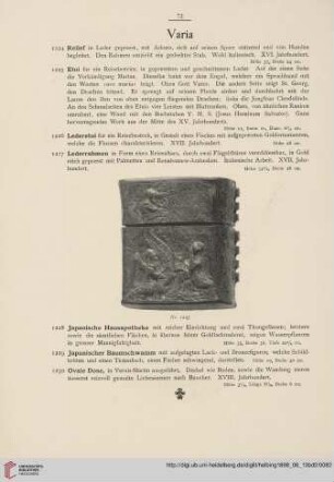 Varia (Nr. 1224 - 1236)
