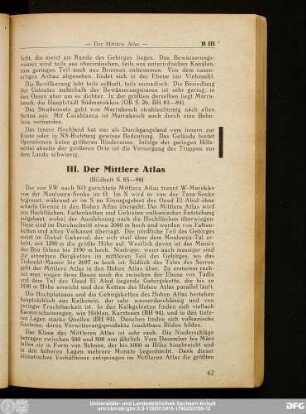 III. Der Mittlere Atlas