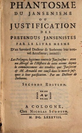 Phantosme du Jansenisme