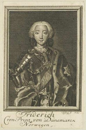 Bildnis des Friderich, Cron-Prinz von Dänemarck, Norwegen