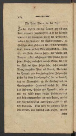 Ein Paar Worte an die Leser