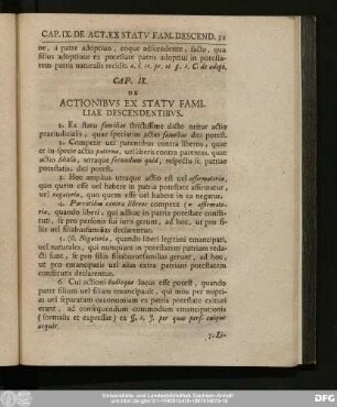 Cap. IX. De Actionibus Ex Statu Familiae Descendentibus.
