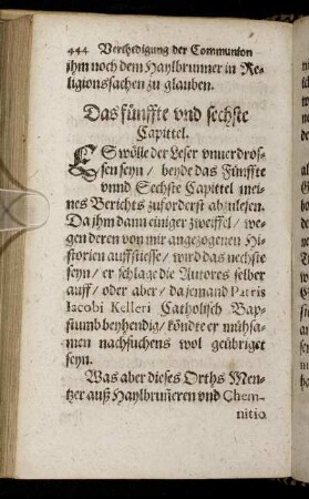 Das fünffte und sechste Capittel.