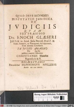 Disputatio Iuridica De Iudiciis