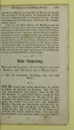 Achte Abtheilung. Von der bürgerlichen Gesellschaft, von den Rechten und Pflichten ihrer Mitglieder