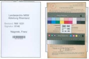 Entnazifizierung Franz Nagorski , geb. 12.02.1910 (Zollbetriebsassistent)
