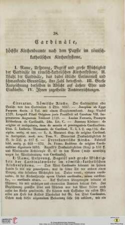 38. Cardinäle