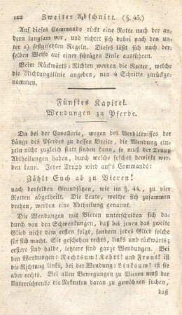 Fünftes Kapitel. Wendungen zu Pferde.