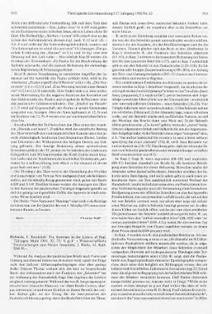 915-917 [Rezension] Richards, Ernest Randolph, The secretary in the letters of Paul