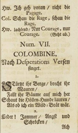 Num. VII. Colombine