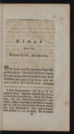Etwas über die Vorutheile überhaupt