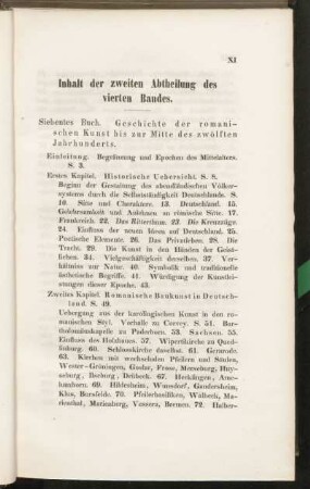 Inhalt der zweiten Abtheilung des vierten Bandes.