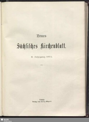 10.1903: Neues sächsisches Kirchenblatt