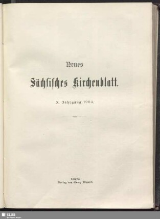 10.1903: Neues sächsisches Kirchenblatt