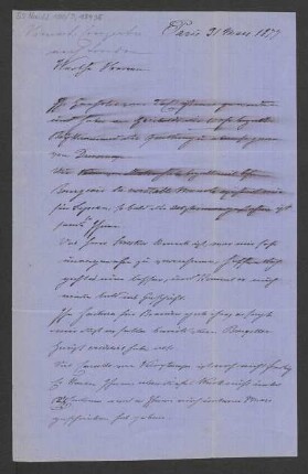 Brief an B. Schott's Söhne : 31.03.1877