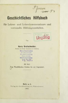 Teil 3: Vom Westfälischen Frieden bis zur Gegenwart