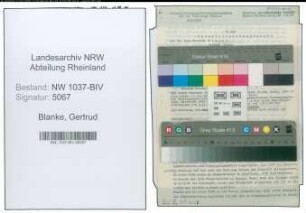 Entnazifizierung Gertrud Blanke , geb. 08.05.1898 ()
