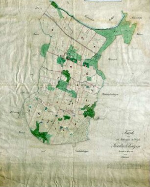 Karte von der Feldmark des Dorfes Friedrichshagen