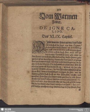 Vom Warmen Fewer. De Igne Calido. Das XLIX. Capitel