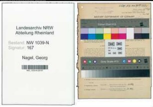 Entnazifizierung Georg Nagel , geb. 23.08.1904 (Angestellter)